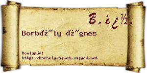 Borbély Ágnes névjegykártya