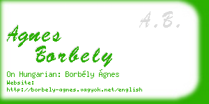 agnes borbely business card