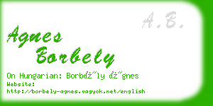 agnes borbely business card